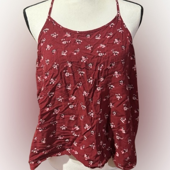 🟧 3 for $30 No Boundaries Burgundy Floral Camisole READ FOR SIZE IN DESCRIPTION - Picture 1 of 3